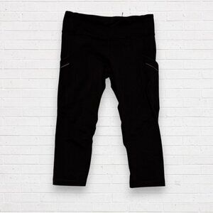 LULULEMON Run Mod Moves Crop Black Leggings Yoga Pants 4